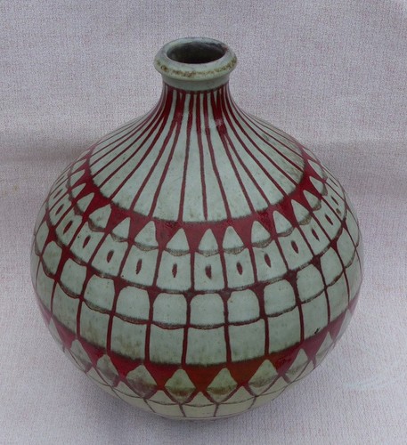 Bauchige studiokeramik vase - bauchige,