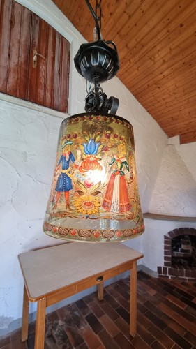 Vintage glas hängelampe 60er - hängelampe,