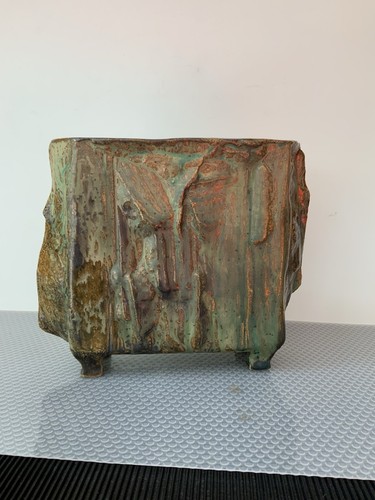 Grüne keramikvase skulptur - keramikvase,