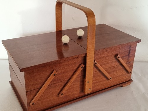 Vintage nähkästchen holz mid - holz,