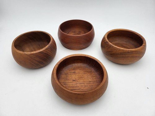 Teak schüssel schale - 4x,
